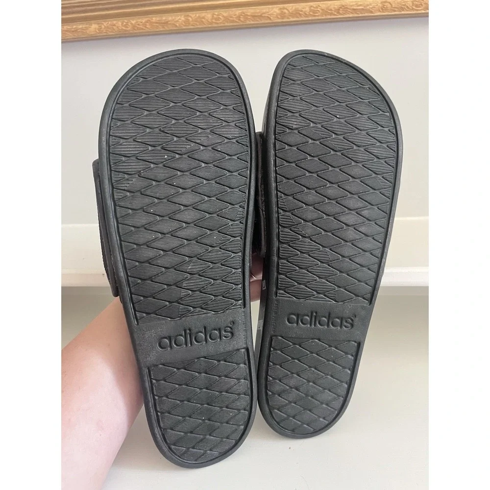 Adidas Adilette Comfort X Lego® Slides Black Men's Size 12 EUC Flip Flops M1